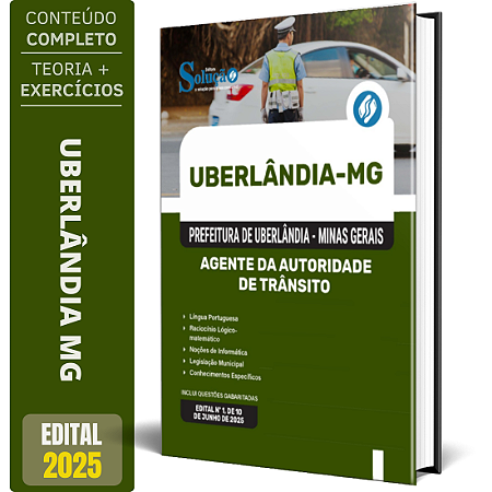 Apostila Prefeitura de Uberlândia MG 2025 - Agente da Autoridade de Trânsito