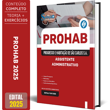 Apostila PROHAB 2025 - Assistente Administrativo