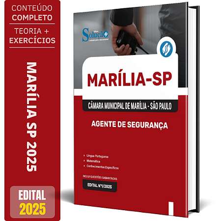 Apostila Câmara de Marília SP 2025 - Agente de Segurança