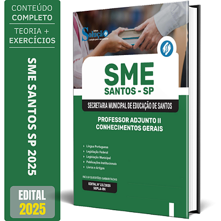 Apostila SME Santos SP 2025 - Professor Adjunto II - Conhecimentos Gerais