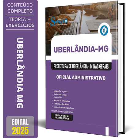 Apostila Prefeitura de Uberlândia MG 2025 - Oficial Administrativo