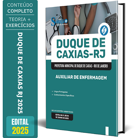 Apostila Prefeitura de Duque de Caxias RJ 2025 - Auxiliar de Enfermagem