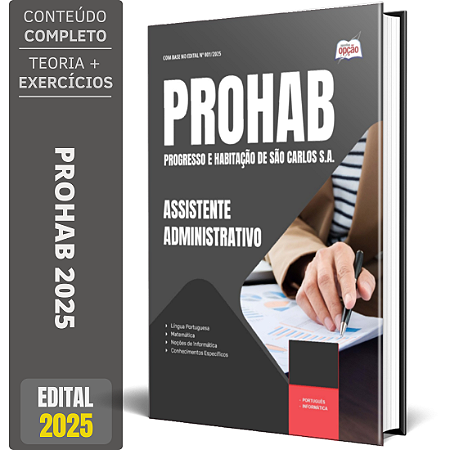 Apostila PROHAB 2025 - Assistente Administrativo
