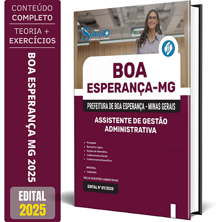 Apostila Prefeitura de Boa Esperança MG 2025 - Assistente de Gestão Administrativa