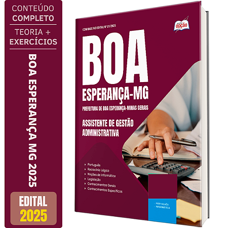 Apostila Prefeitura de Boa Esperança MG 2025 - Assistente de Gestão Administrativa