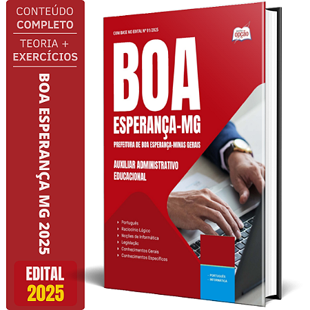 Apostila Prefeitura de Boa Esperança MG 2025 - Auxiliar Administrativo Educacional