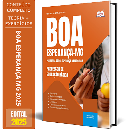 Apostila Prefeitura de Boa Esperança MG 2025 - Professor de Educação Básica I