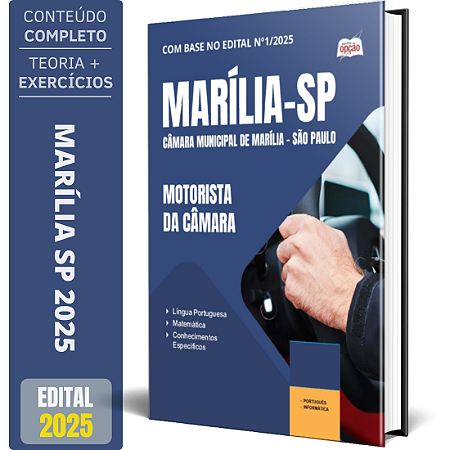 Apostila Câmara de Marília  SP 2025 - Motorista da Câmara