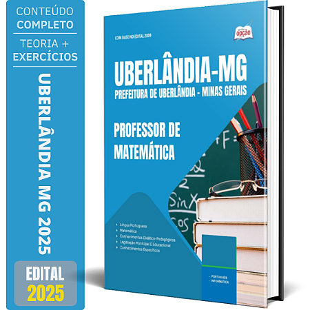 Apostila Prefeitura de Uberlândia MG 2025 - Professor de Matemática