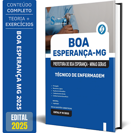 Apostila Prefeitura de Boa Esperança MG 2025 - Técnico de Enfermagem