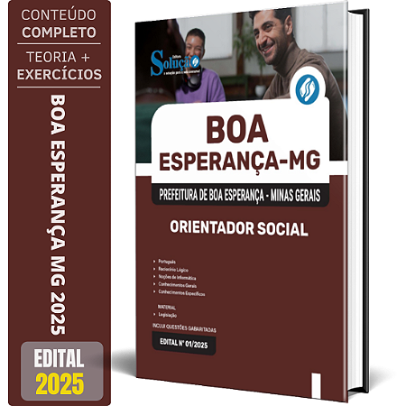 Apostila Prefeitura de Boa Esperança MG 2025 - Orientador Social