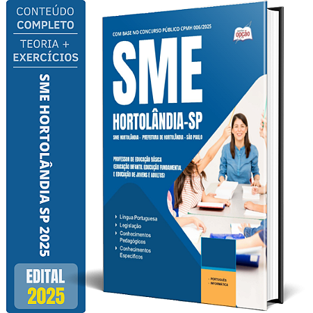 Apostila Prefeitura de Hortolândia SP (SME Hortolândia) 2025 - Professor de Educação Básica