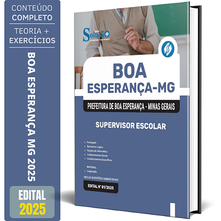 Apostila Prefeitura de Boa Esperança MG 2025 - Supervisor Escolar