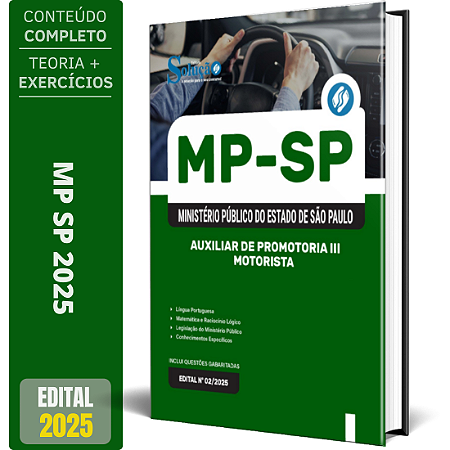Apostila Concurso MP SP 2025 - Auxiliar de Promotoria 3 - Motorista