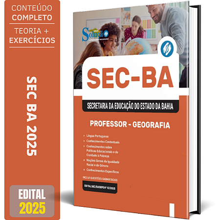 Apostila Concurso SEC BA 2025 - Professor - Geografia