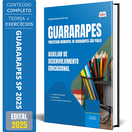 Apostila Prefeitura de Guararapes SP 2025 - Auxiliar de Desenvolvimento Educacional