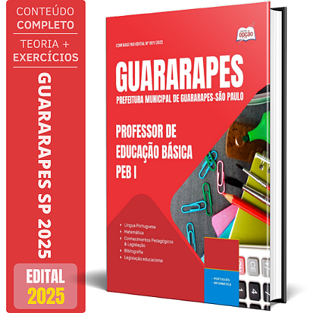 Apostila Prefeitura de Guararapes SP 2025 - Professor de Educação Básica - PEB I