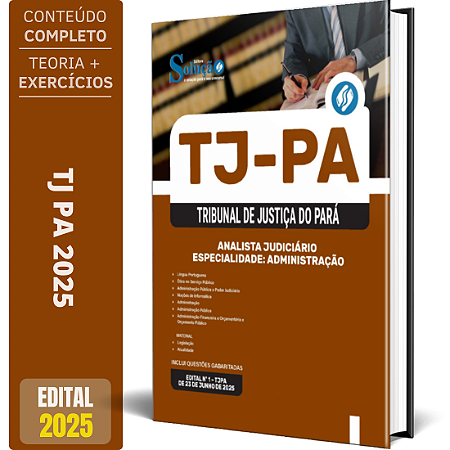 Apostila TJ PA 2025 - Analista Judiciário - Especialidade: Administração