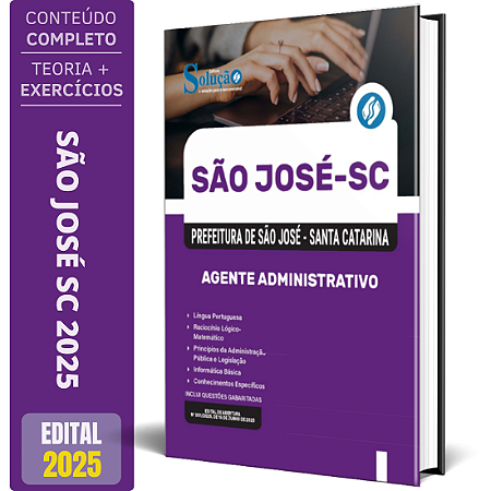 Apostila Prefeitura de São José SC 2025 - Agente Administrativo