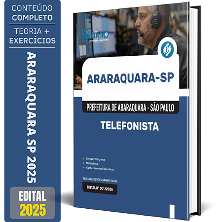 Apostila Prefeitura de Araraquara SP 2025 - Telefonista