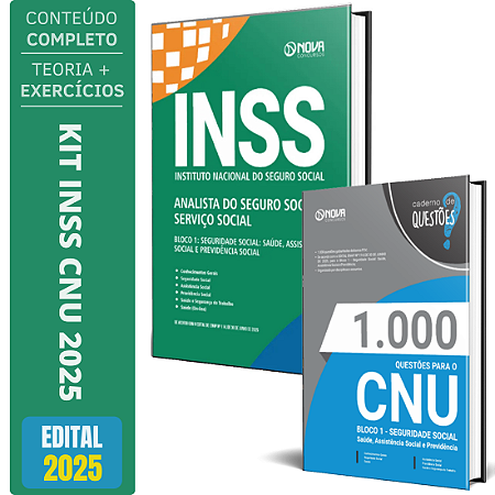 Kit Apostila INSS 2025 - Analista Seguro Social - CNU - Bloco 1