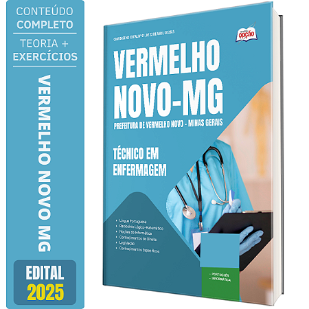 Apostila Prefeitura de Vermelho Novo MG 2025 - Técnico em Enfermagem
