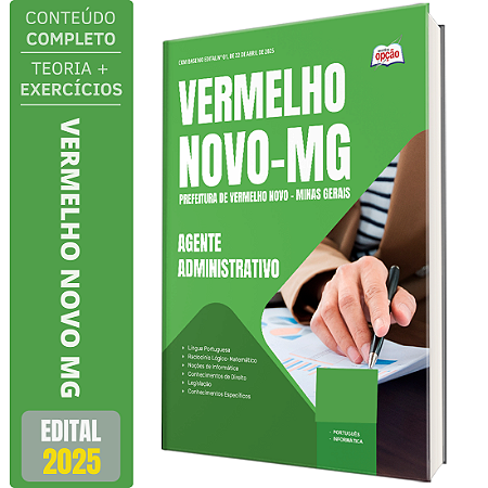 Apostila Prefeitura de Vermelho Novo MG 2025 - Agente Administrativo