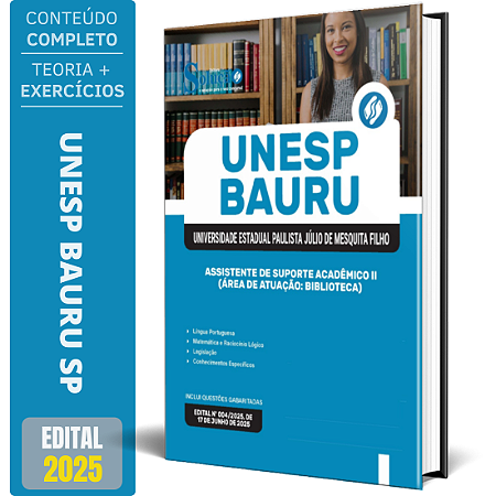 Apostila UNESP 2025 - Assistente de Suporte Acadêmico II (Área de atuação: Biblioteca)