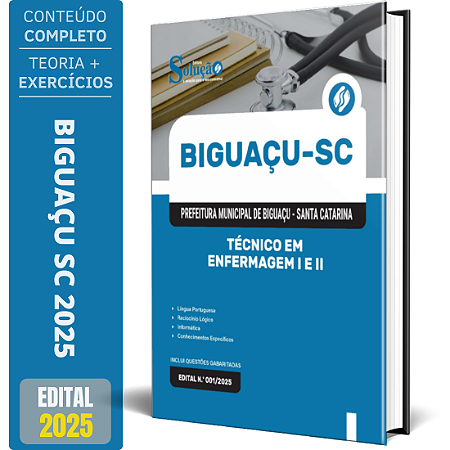 Apostila Prefeitura de Biguaçu SC 2025 - Técnico em Enfermagem I e II
