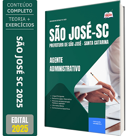 Apostila Prefeitura de São José SC 2025 - Agente Administrativo
