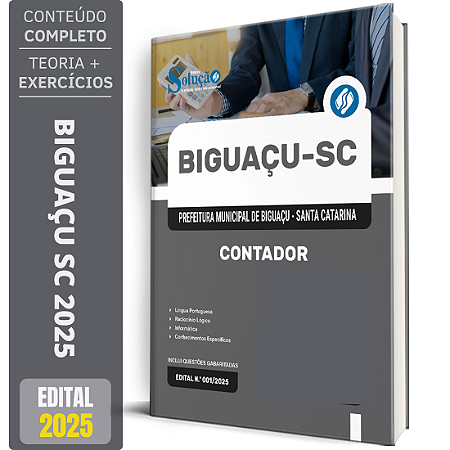 Apostila Prefeitura de Biguaçu SC 2025 - Contador