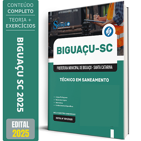 Apostila Prefeitura Biguaçu SC 2025 - Técnico em Saneamento
