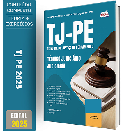 Apostila TJ PE 2025 - Técnico Judiciário - Judiciária