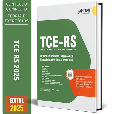 Apostila TCE RS 2025 - Oficial de Controle Externo (OCE) - Especialidade: Oficial Instrutivo