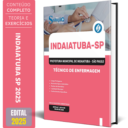 Apostila Prefeitura de Indaiatuba SP 2025 - Técnico em Enfermagem