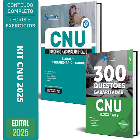 Kit Apostila CNU 2025 - Bloco 8 Intermediário Saúde + Testes