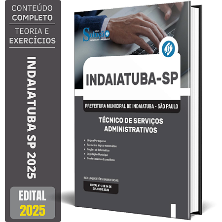 Apostila Prefeitura de Indaiatuba SP 2025 - Técnico De Serviços Administrativos