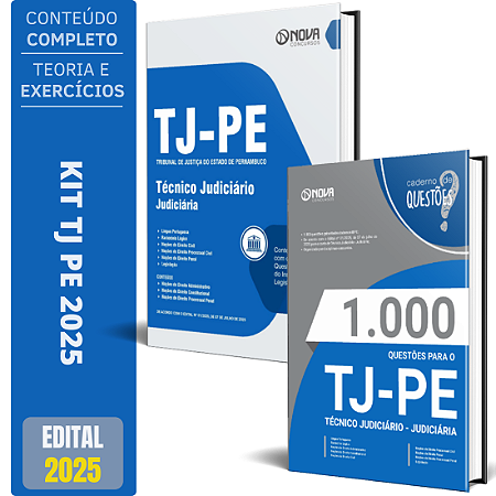 Kit Apostila TJ PE 2025 - Técnico - Judiciária + Testes