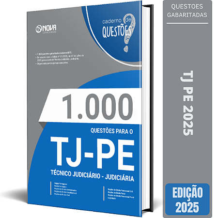 Livro 1.000 Questões Gabaritadas TJ PE 2025 - Técnico Judiciário - Judiciária