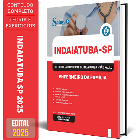 Apostila Prefeitura de Indaiatuba SP 2025 - Enfermeiro da Família