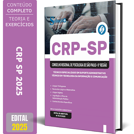 Apostila CRP SP 2025 - Técnico Especializado Suporte Administrativo – Técnico em Tecnologia da Informação e Comunicação