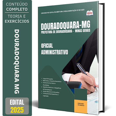 Apostila Prefeitura de Douradoquara MG 2025 - Oficial Administrativo