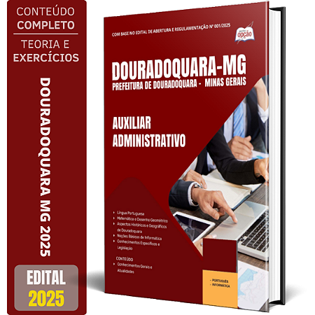 Apostila Prefeitura de Douradoquara MG 2025 - Auxiliar Administrativo