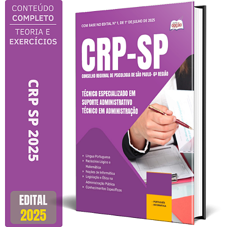 Apostila CRP SP 2025 - Técnico Especializado em Suporte Administrativo - Técnico em Administração