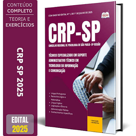 Apostila CRP SP 2025 - Técnico Especializado em Suporte Administrativo – Técnico Tecnologia da Informação e Comunicação