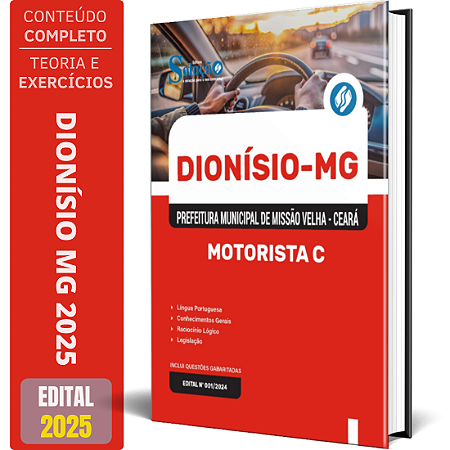 Apostila Prefeitura de Dionísio MG 2025 - Motorista (CNH C)