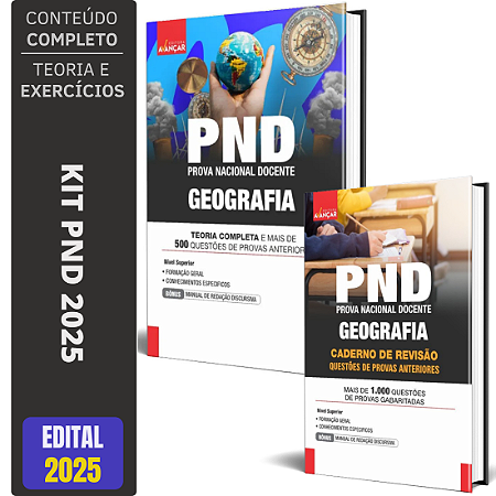 Kit Apostila PND 2025 - Geografia + Caderno De Revisão E Provas Anteriores