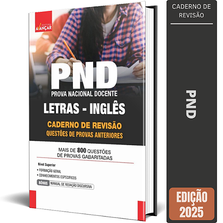 Apostila Provas Anteriores PND 2025 - Letras: Inglês - Caderno De Revisão