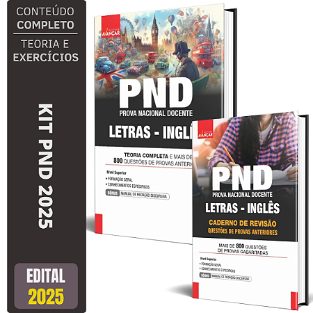 Kit Apostila PND 2025 - INGLÊS + Revisão E Provas Anteriores