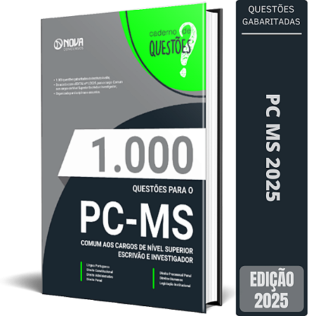 Livro Questões Gabaritadas PC MS 2025 - Comum aos Cargos de Nível Superior - Escrivão e Investigador